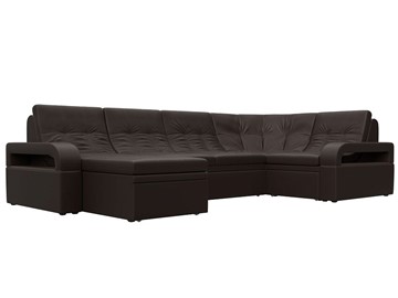 П-образный диван Лига-035, Коричневый (Экокожа) в Нижневартовске