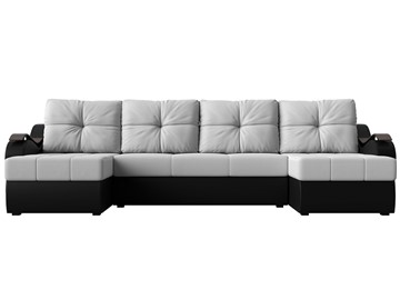 П-образный диван Меркурий П, Белый/черный (экокожа) в Радужном - предосмотр 1