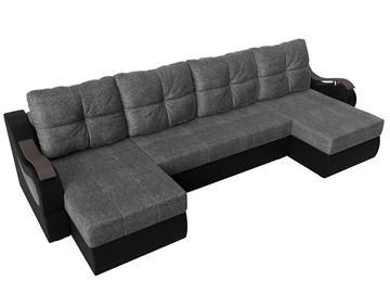 П-образный диван Меркурий П, Серый/черный (рогожка/экокожа) в Советском - предосмотр 4
