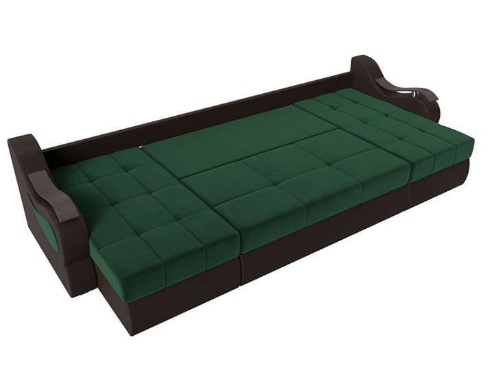 П-образный диван Меркурий П, Зеленый\Коричневый (Велюр\Экокожа) в Когалыме - изображение 1