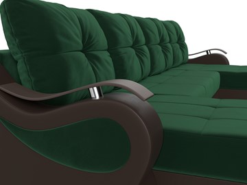 П-образный диван Меркурий П, Зеленый\Коричневый (Велюр\Экокожа) в Когалыме - предосмотр 4