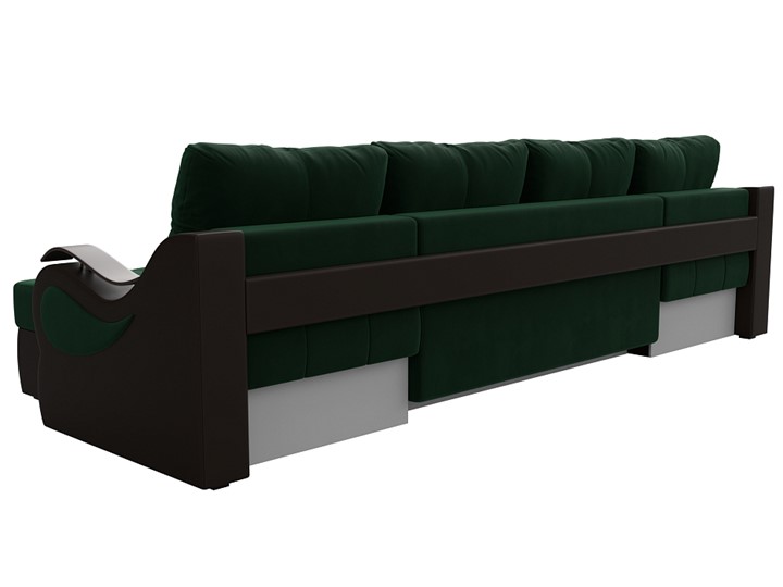 П-образный диван Меркурий П, Зеленый\Коричневый (Велюр\Экокожа) в Когалыме - изображение 7