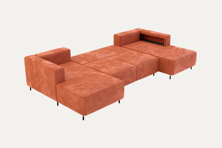 П-образный диван P-0-M П ( П1+Д5+Д2+Д5+П1) в Радужном - изображение 1