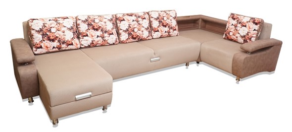 П-образный диван Престиж-15 люкс с полкой в Нижневартовске - изображение