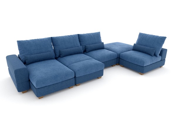 П-образный диван V-10-M П (П1+Д4+Д2+УС+ПС), Memory foam в Нягани - изображение