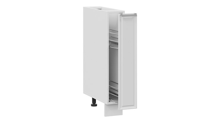 Шкаф напольный с выдвижной корзиной Белладжио 1Н15К (Белый, Фон белый) в Нягани - изображение 1