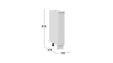 Шкаф напольный с выдвижной корзиной Белладжио 1Н15К (Белый, Фон белый) в Урае - предосмотр 2