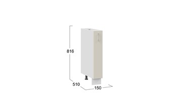 Шкаф напольный с выдвижной корзиной Габриэлла 1Н15К (Белый/Крем) в Лангепасе - предосмотр 2