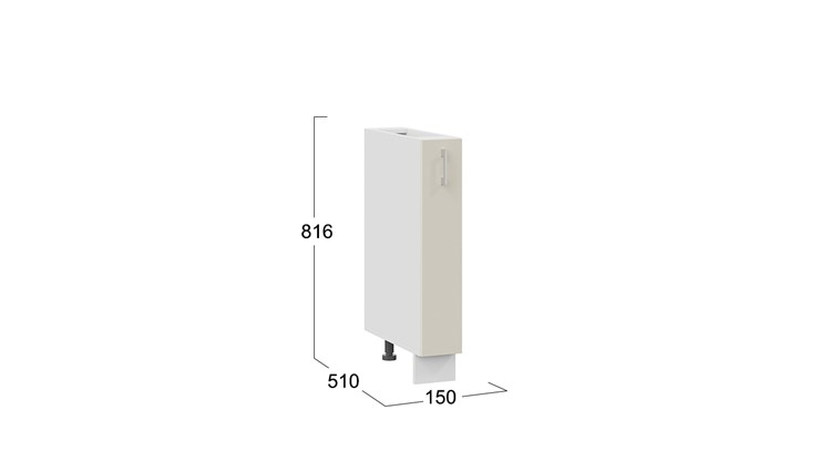 Шкаф напольный с выдвижной корзиной Габриэлла 1Н15К (Белый/Крем) в Лангепасе - изображение 2
