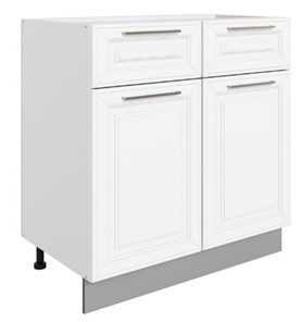 Шкаф рабочий Мишель L800 (2 дв. гл. 2 ящ.) эмаль (белый/белый) в Лангепасе