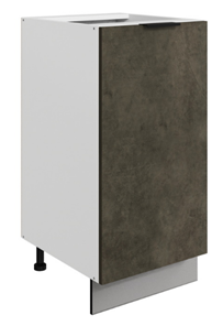 Шкаф рабочий Стоун L400 (1 дв.гл.) (белый/камень темно-серый) в Лангепасе