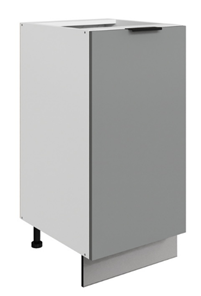 Тумба кухонная Стоун L400 (1 дв.гл.) (белый/оникс софттач) в Лангепасе