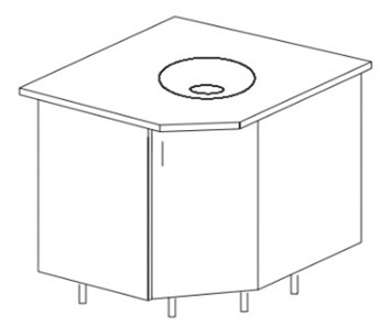 Кухонный шкаф угловой под врезную мойку Некст МДФ Б28 МДФ  премиум, глянец, металик без столешницы в Ханты-Мансийске