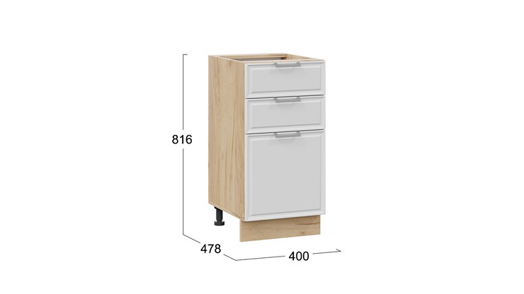 Кухонная тумба Белладжио 1Н4Я3 (Дуб Крафт золотой, Фон белый) в Нижневартовске - изображение 2