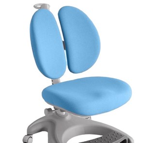 Детский стул FunDesk Solerte Grey с подставкой для ног + чехол для кресла (ткань голубая) в Югорске