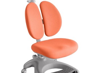 Детский стул FunDesk Solerte Grey с подставкой для ног + чехол для кресла (ткань оранжевая) в Советском