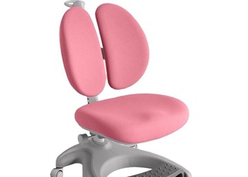 Детский стул FauDesk FunDesk Solerte Grey с подставкой для ног + чехол для кресла (ткань розовая) в Нягани