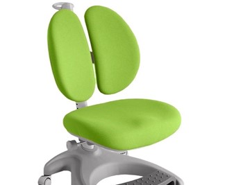 Детский стул FunDesk Solerte Grey с подставкой для ног + чехол для кресла (ткань зеленая) в Югорске