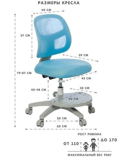 Кресло детское Marte Blue в Нижневартовске - изображение 3