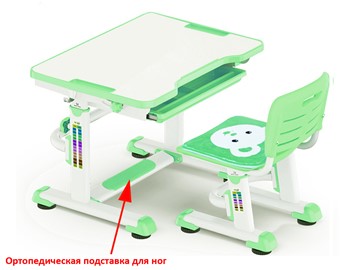 Растущая парта и стул Mealux BD-08 Teddy, green, зеленая в Пыть-Яхе