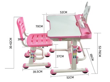 Растущая парта + стул Mealux EVO BD-04 Teddy New XL, WP, розовая в Югорске - предосмотр 2