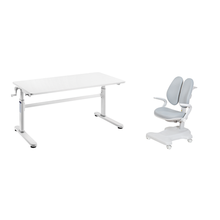 Комплект парта + кресло Imparare Grey + Estate Grey + чехол для кресла в подарок в Урае - изображение