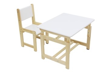 Комплект растущей детской мебели POLINI Kids ECO 400 SM 68Х55 Белый / Натуральный в Урае