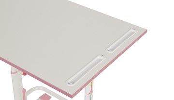 Растущий комплект мебели POLINI Kids Растущая парта-трансформер М1 и стул регулируемый L Белый-розовый в Урае - предосмотр 7