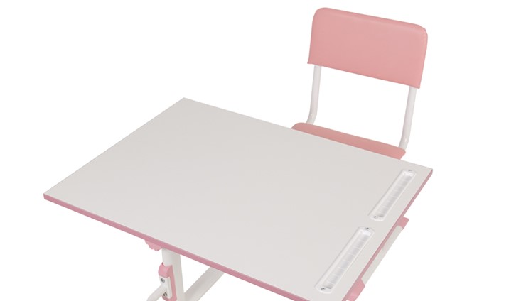 Растущий комплект мебели POLINI Kids Растущая парта-трансформер М1 и стул регулируемый L Белый-розовый в Урае - изображение 8