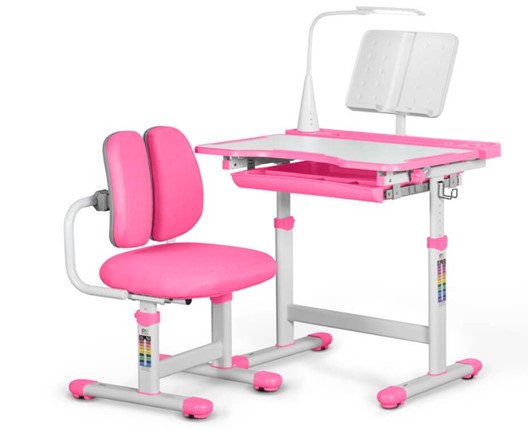 Растущая парта + растущее кресло Mealux EVO BD-23 Pink в Урае - изображение