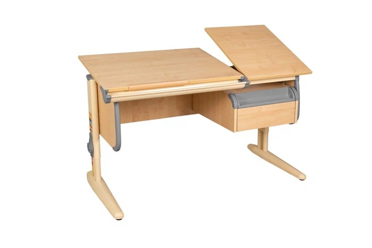 Детский стол-трансформер 1/75-40 (СУТ.25) + Tumba 1 Бежевый/Бежевый/Серый в Урае - изображение 2