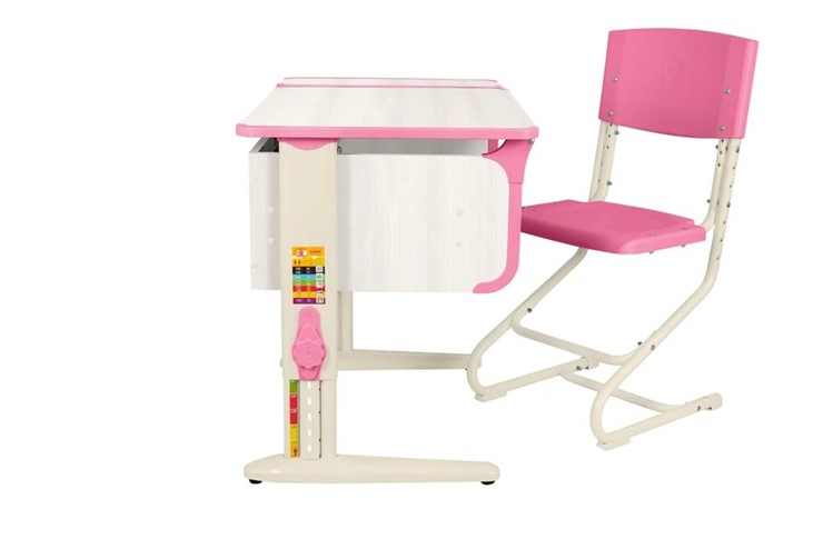 Детский стол-трансформер 4/75 (СУТ.41) + Polka_b 4/550 Рамух белый/бежевый/розовый в Когалыме - изображение 6
