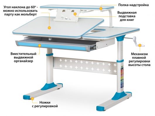 Растущая парта Ergokids TH-320, Зеленый в Советском - изображение 1