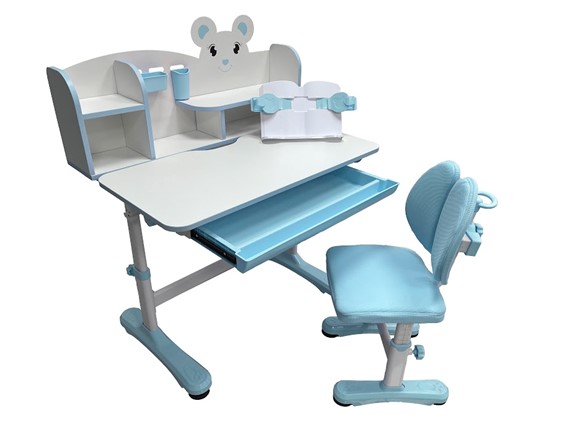 Растущая парта + стул Carezza Blue FUNDESK в Урае - изображение