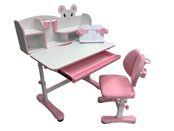 Растущий стол и стул Carezza Pink FUNDESK в Когалыме