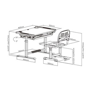 Растущий стол и стул Littonia Grey FUNDESK (c лампой и подставкой) в Нижневартовске - предосмотр 8