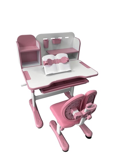 Стол растущий и стул Vivo Pink FUNDESK в Радужном - изображение 2