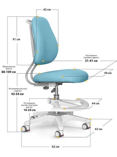Растущее кресло и растущий стол ErgoKids TH-330 W/BL + ErgoKids Y-507 KBL в Когалыме - изображение 4