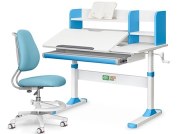 Растущее кресло и растущий стол ErgoKids TH-330 W/BL + ErgoKids Y-507 KBL в Сургуте