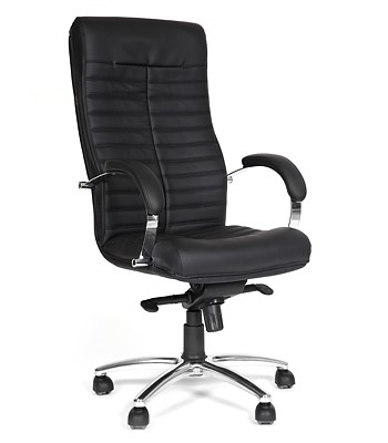 Кресло компьютерное CHAIRMAN 480 Экокожа премиум черная в Урае - изображение
