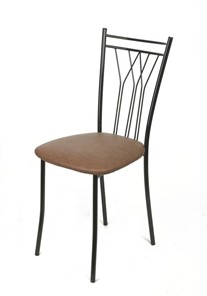 Кухонный стул Премьер СРП-097 Эмаль черная, экотекс коричневый в Урае